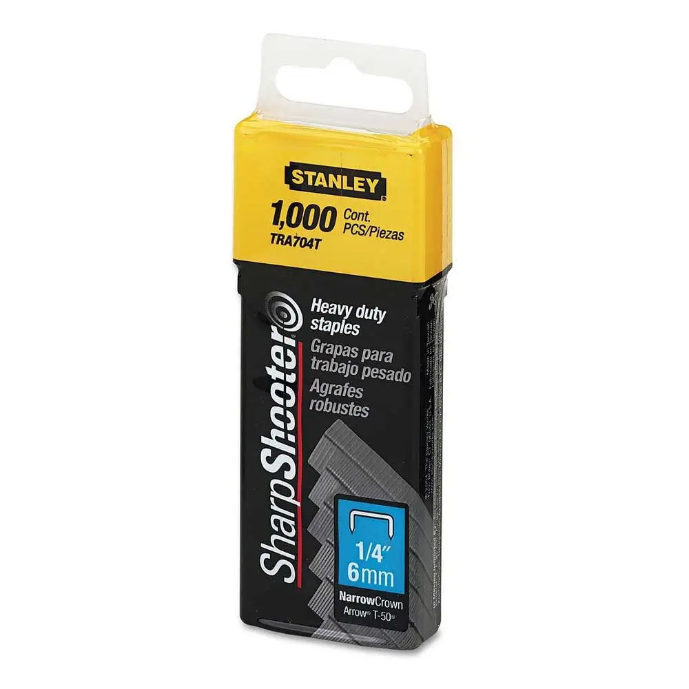 STANLEY 6mm 1000pc Heavy Duty Staples Suits TR45/110/250, TTR350, PHT150/250C TRA704T