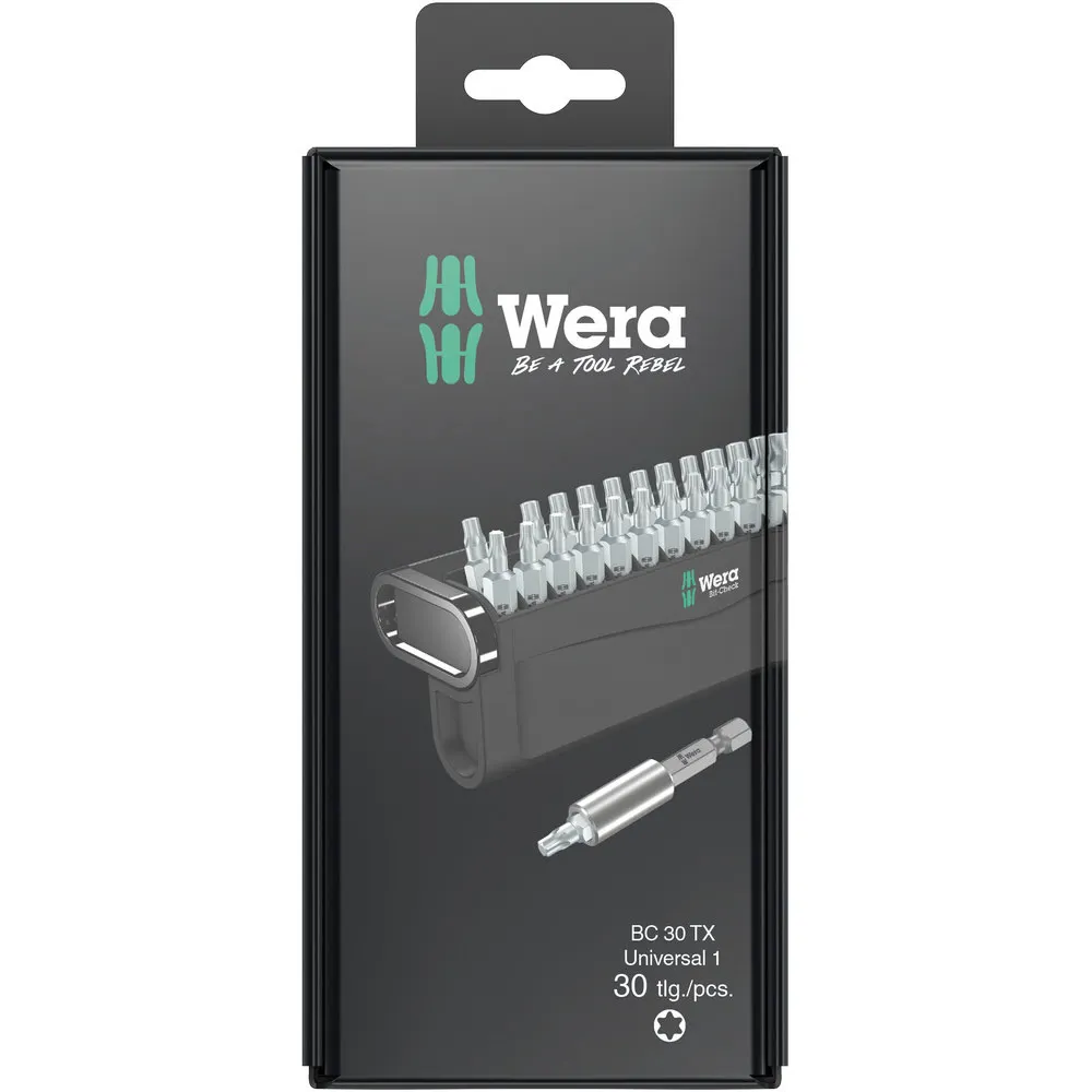 WERA 25mm Universal Screwdriver Bit Set Assorted - 30 Piece WER057900