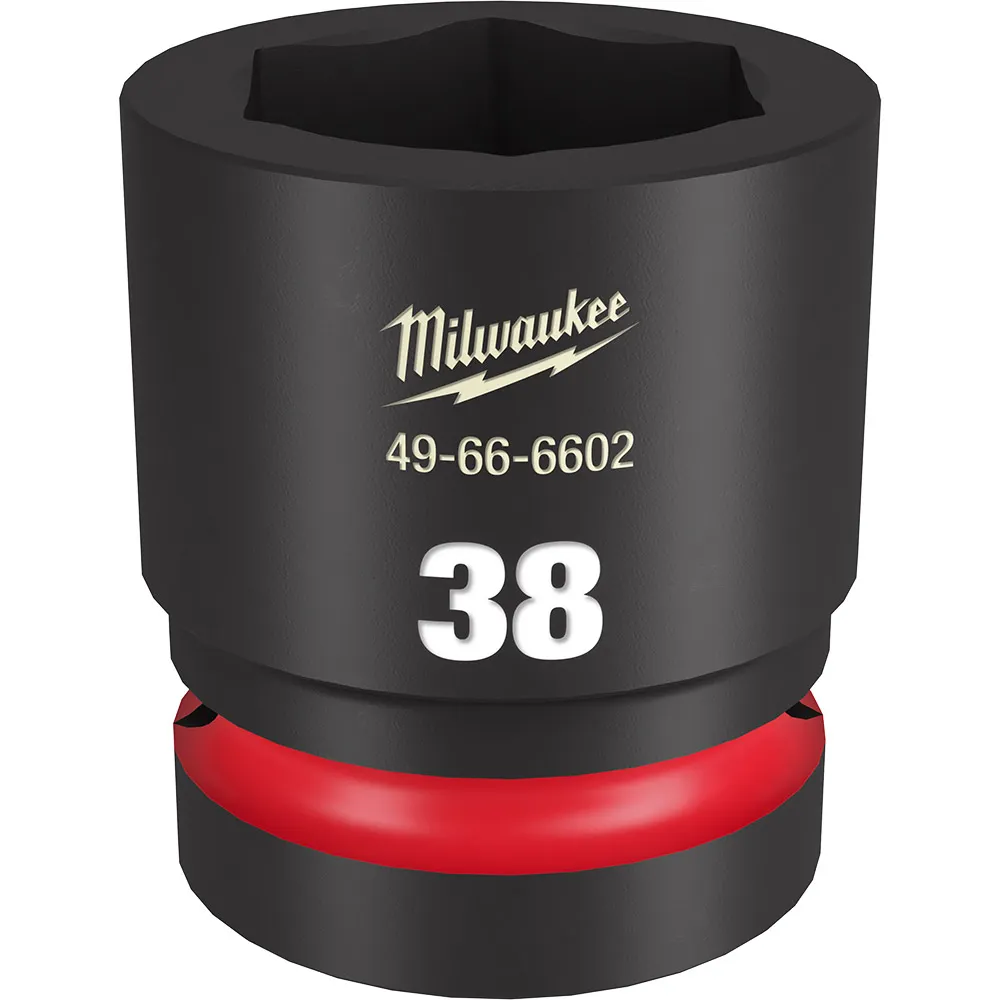 MILWAUKEE SHOCKWAVE 1inch Drive 38mm Standard 6 Point Impact Socket 49666602