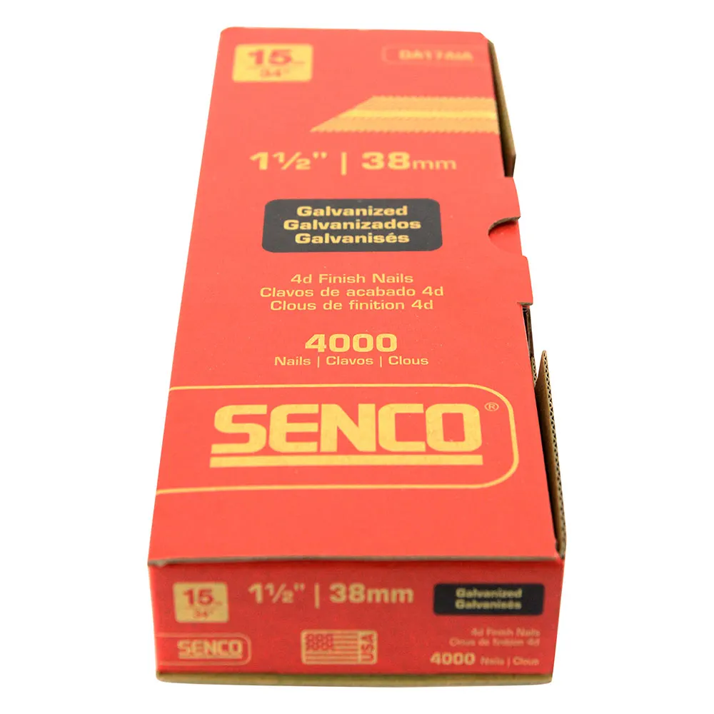 SENCO DA Series Electro Galvanised Hardend Steel Brad Nail - 38mm Box of 4000 DA17AIA