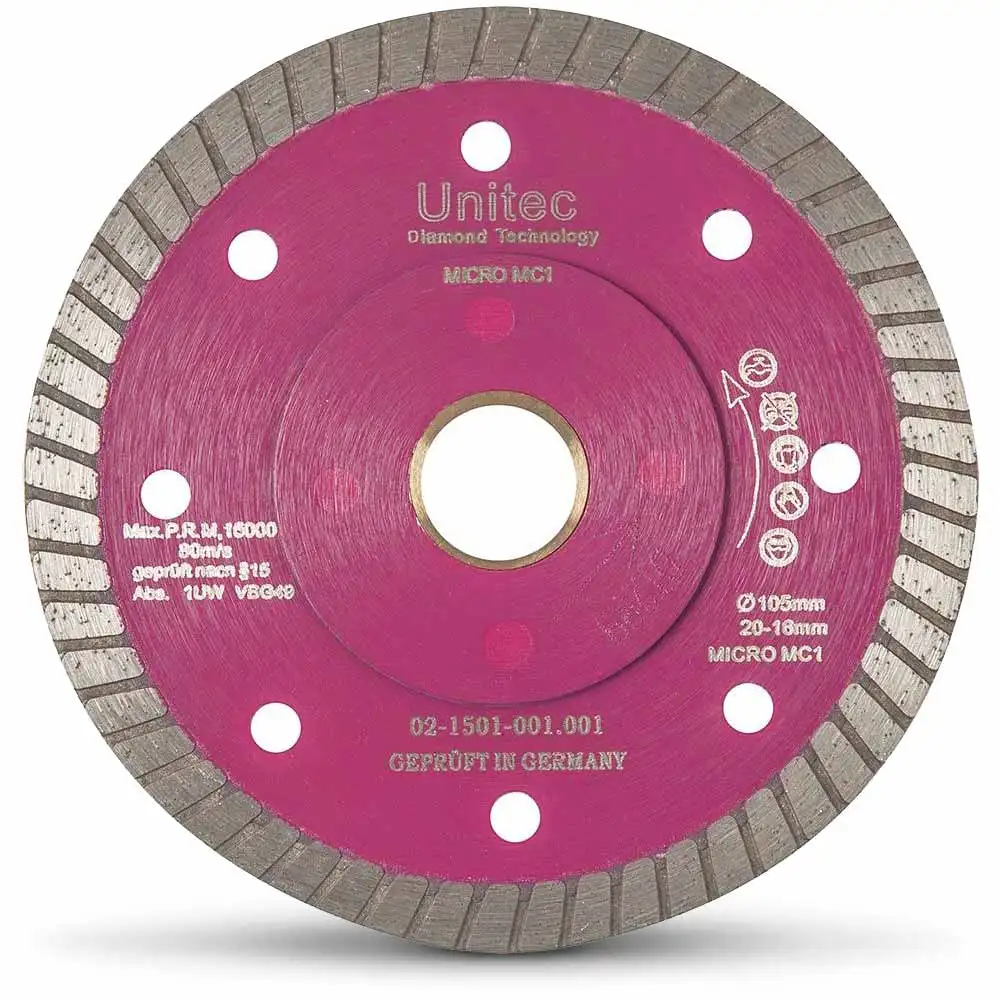 UNITEC 105mm Diamond Blade Turbo for Ceramic Cutting - LAZERCUT U-4LZTT
