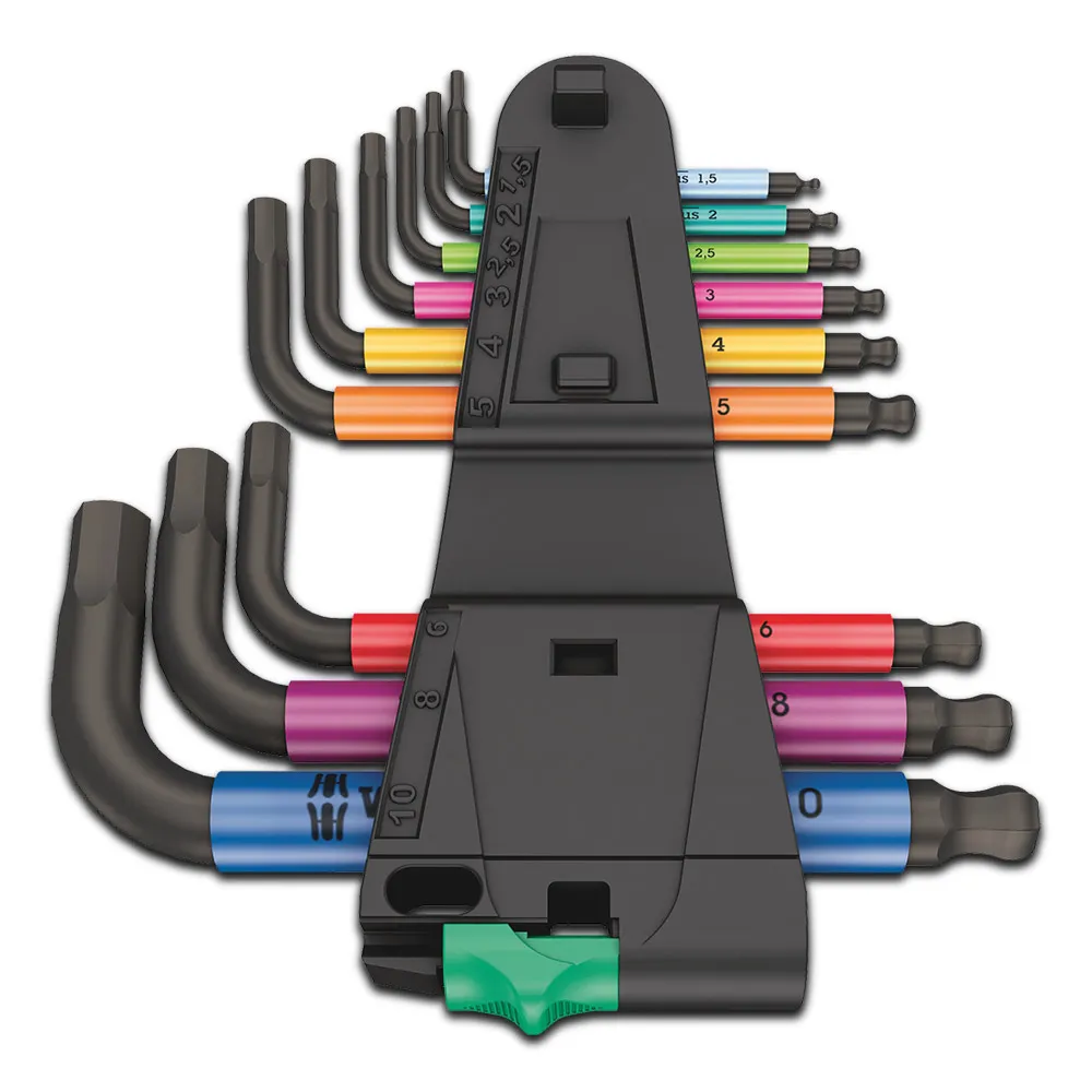 WERA 950/9 Hex-Plus Multicolour 2 L-Key Set, Metric, Blacklaser - 9 Piece WER133164