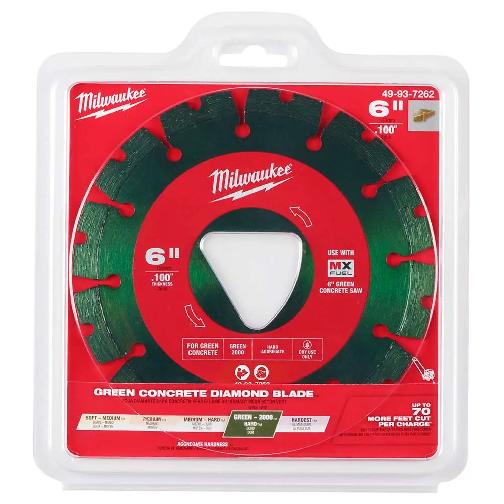 MILWAUKEE 150mm 6inch Green Concrete Diamond Blade - Green 49937262