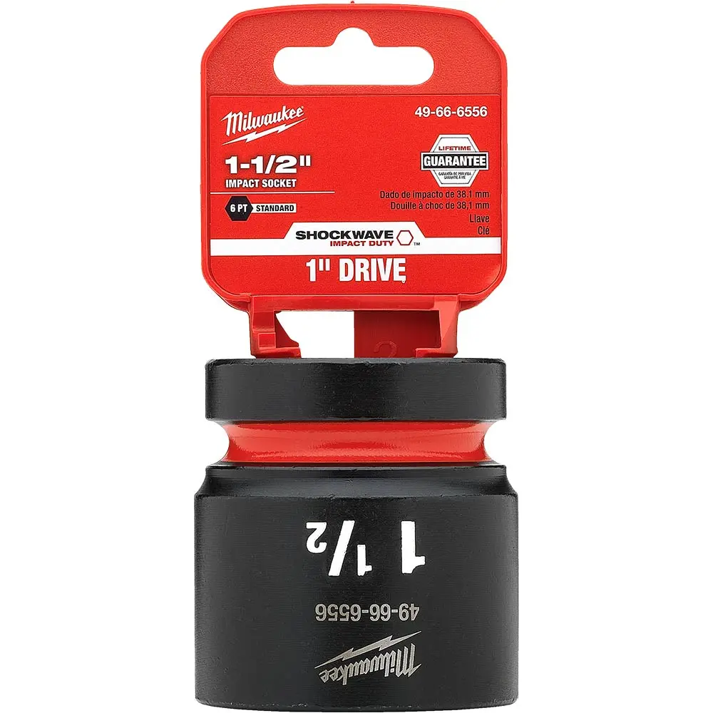 MILWAUKEE SHOCKWAVE 1" Drive 1-1/2" Standard 6 Point Impact Socket 49666556