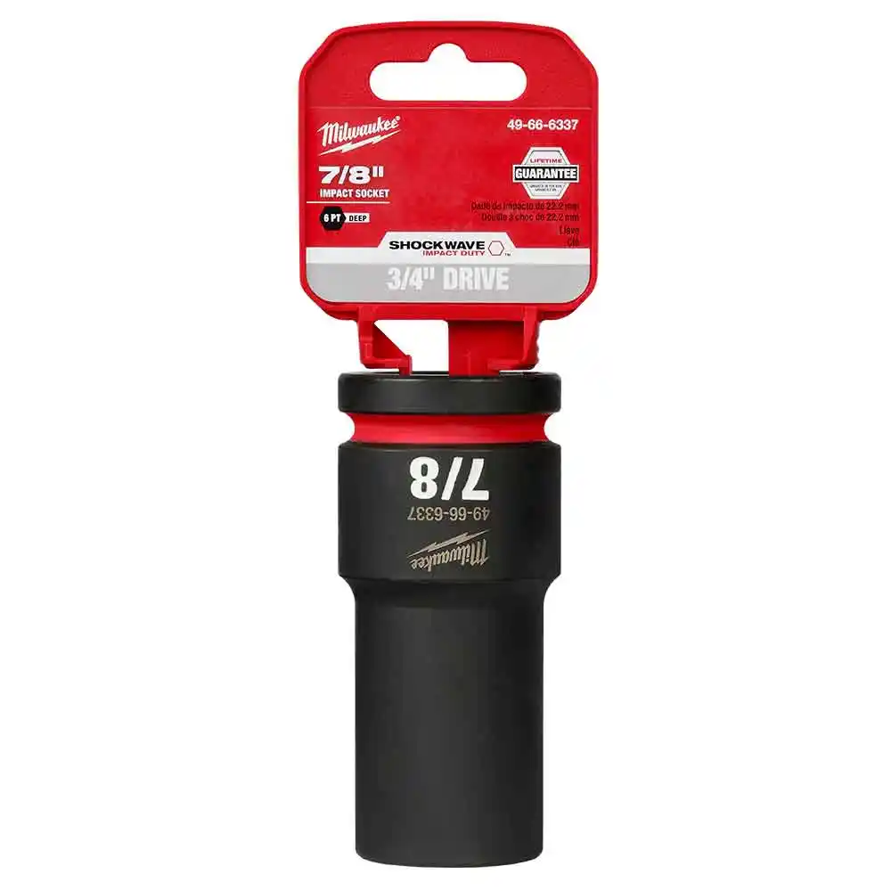 MILWAUKEE SHOCKWAVE 3/4" Drive 7/8" Deep 6 Point Impact Socket 49666337