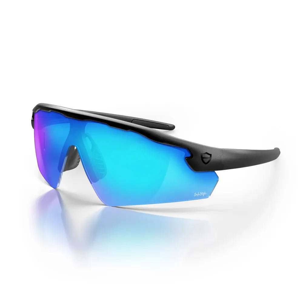 SAFESTYLE Phantoms Matte Black Frame Reflectors Blue Lens PHMBBT100