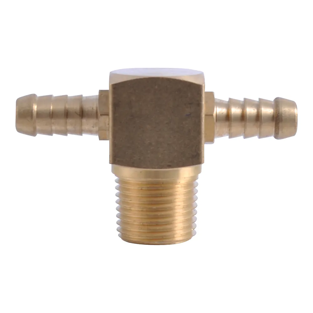 SONSBEEK T-PIECE 1/2inch BSP MALE 3/8inch BARB BRASS, CARDED