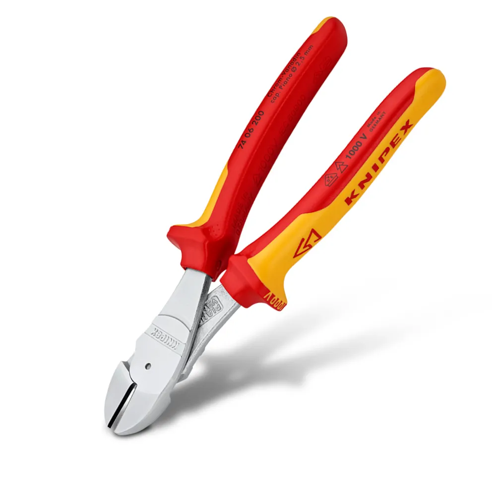 KNIPEX 200mm 1000V VDE High Leverage Diagonal Cutter 7406200SB