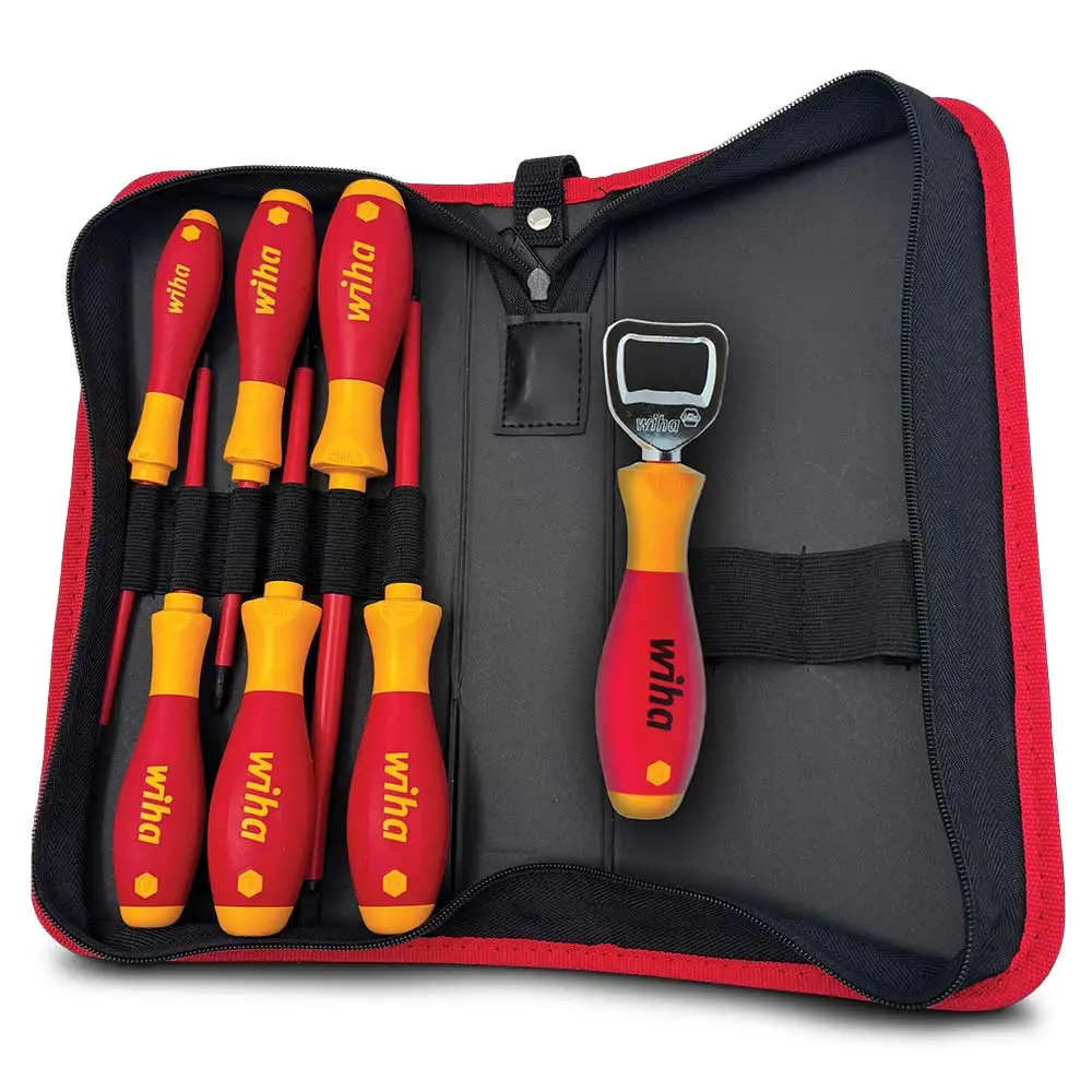 WIHA Screwdriver Bottle Opener Set With Pouch - 7 Piece 00833+BO
