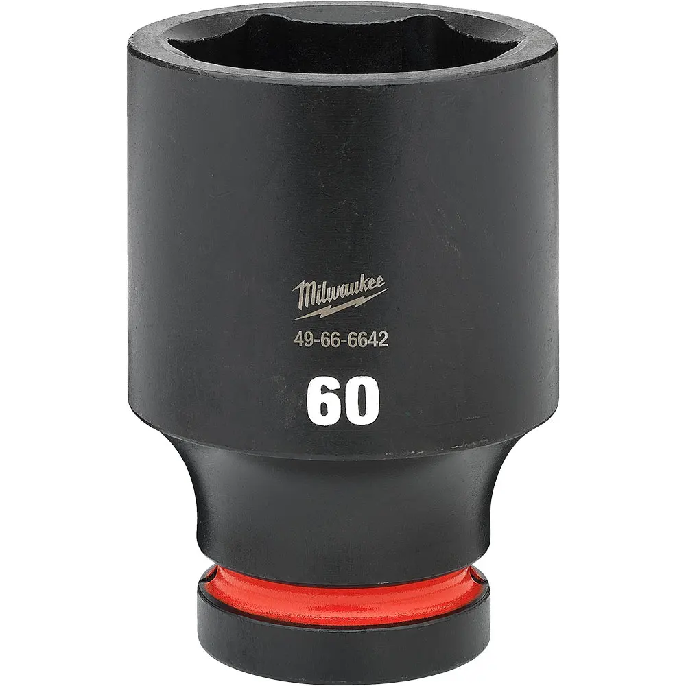 MILWAUKEE SHOCKWAVE 1inch Drive 60mm Deep 6 Point Impact Socket 49666642