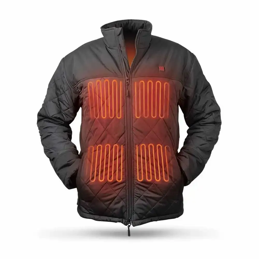 TOTAL TOOLS 7.4V Men's Quilted Black Heated Jacket HJQBLACKMS