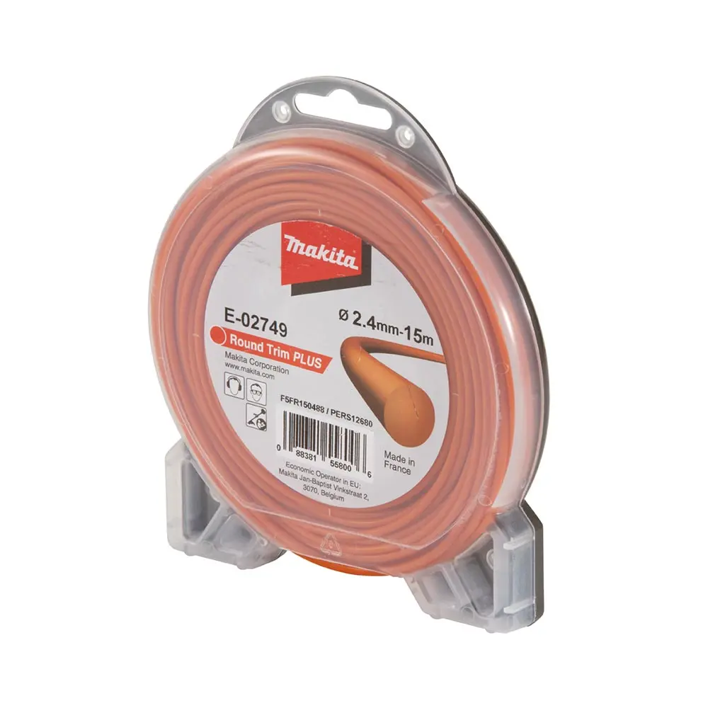 MAKITA 2.4mm X 15m Round Trim Line Plus Orange E-02749