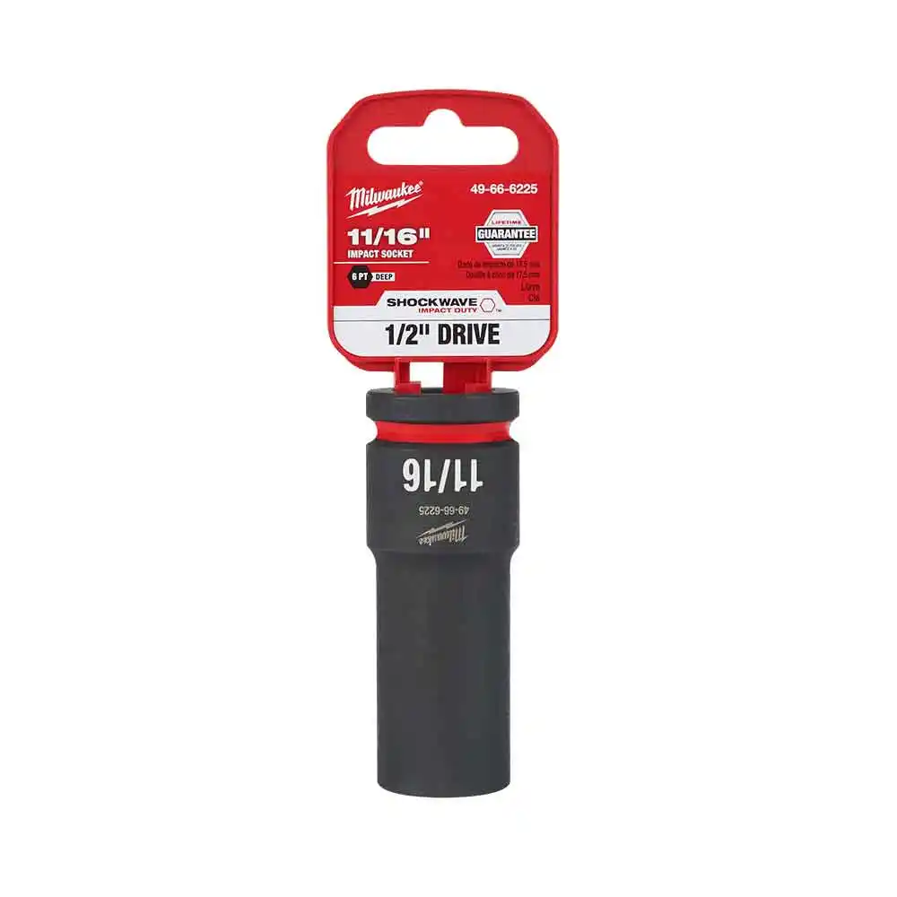 MILWAUKEE SHOCKWAVE 1/2" Drive 11/16" Deep 6 Point Impact Socket 49666225