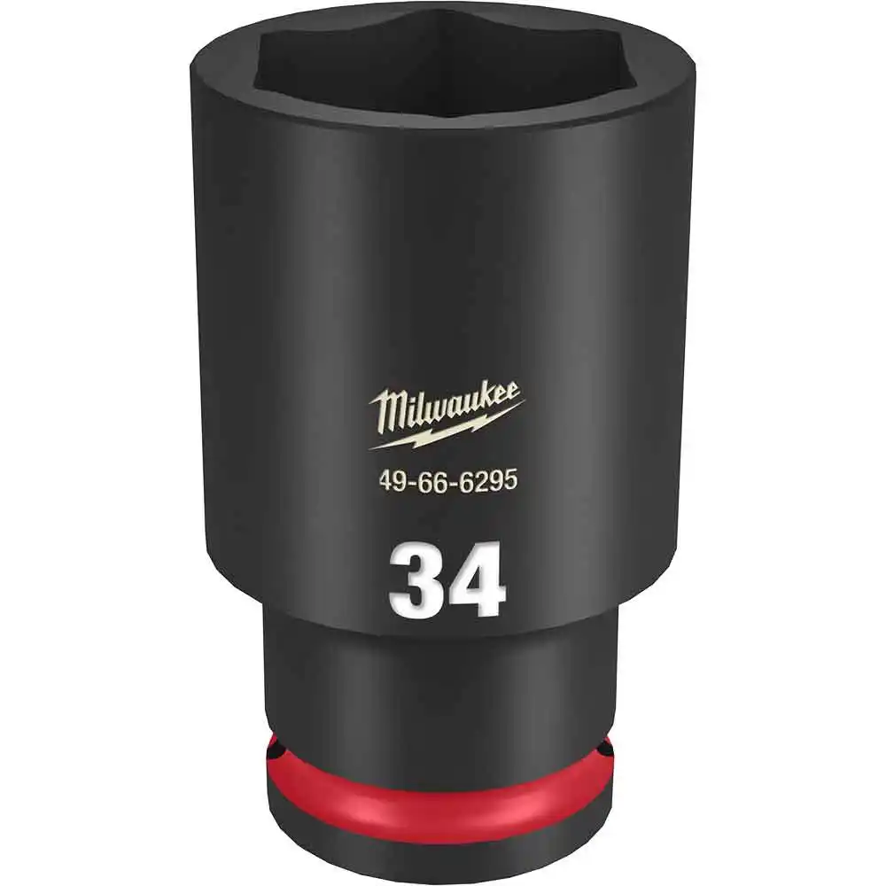 MILWAUKEE SHOCKWAVE 1/2inch Drive 34mm Deep 6 Point Impact Socket 49666295