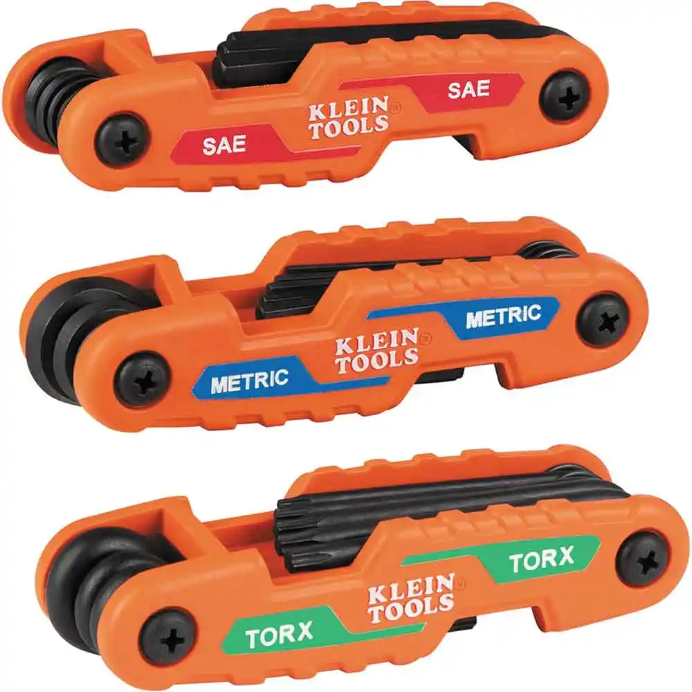 KLEIN SAE/MET/TORXS Folding Hex Key Set - Pro Folding A-70553
