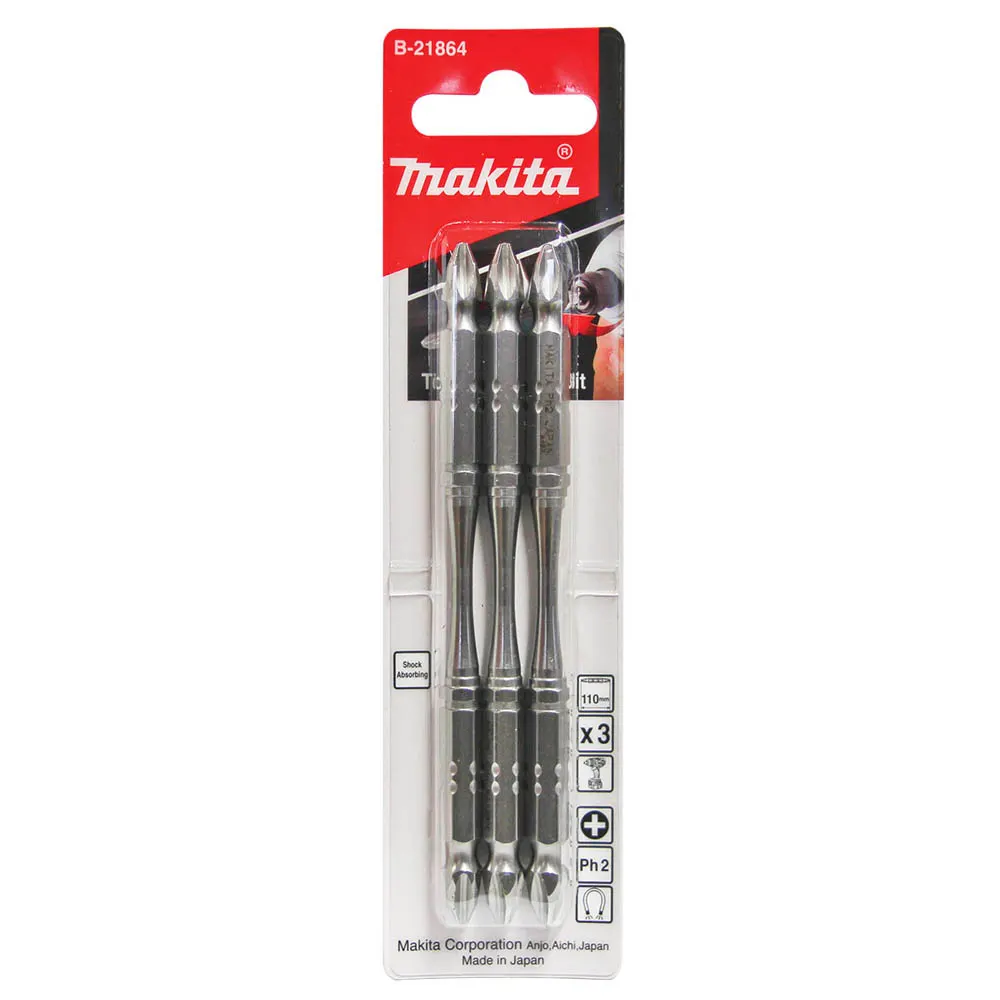 MAKITA PH2 x 110mm Double Ended Torsion Bit - 3 Piece B21864