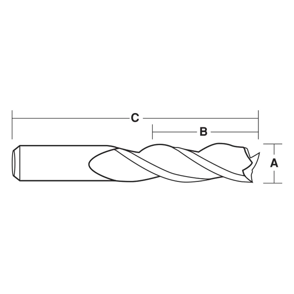 CARBITOOL 1/4inch TC Straight Down-Cut Finishing Spiral Router Bit for Wood - 1/4inch Shank