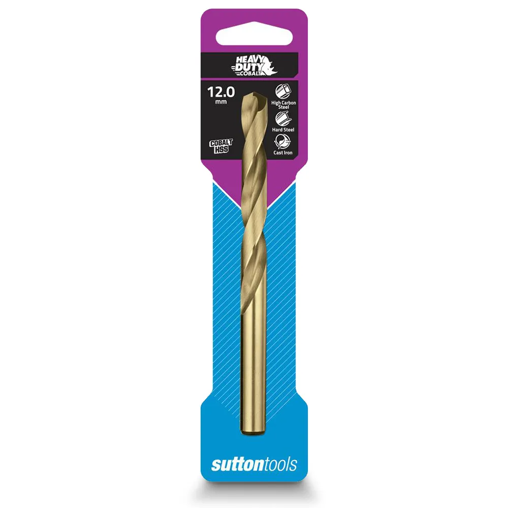 SUTTON 12.0 x 151mm HSS-Cobalt Jobber Drill Bit - HD-COBALT