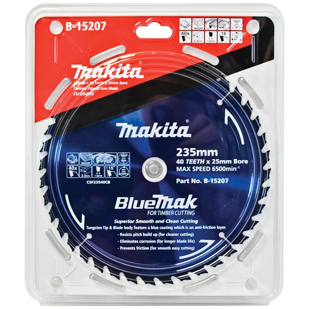 MAKITA 235mm 40T TCT Circular Saw Blade for Wood Cutting - BLUEMAK B15207