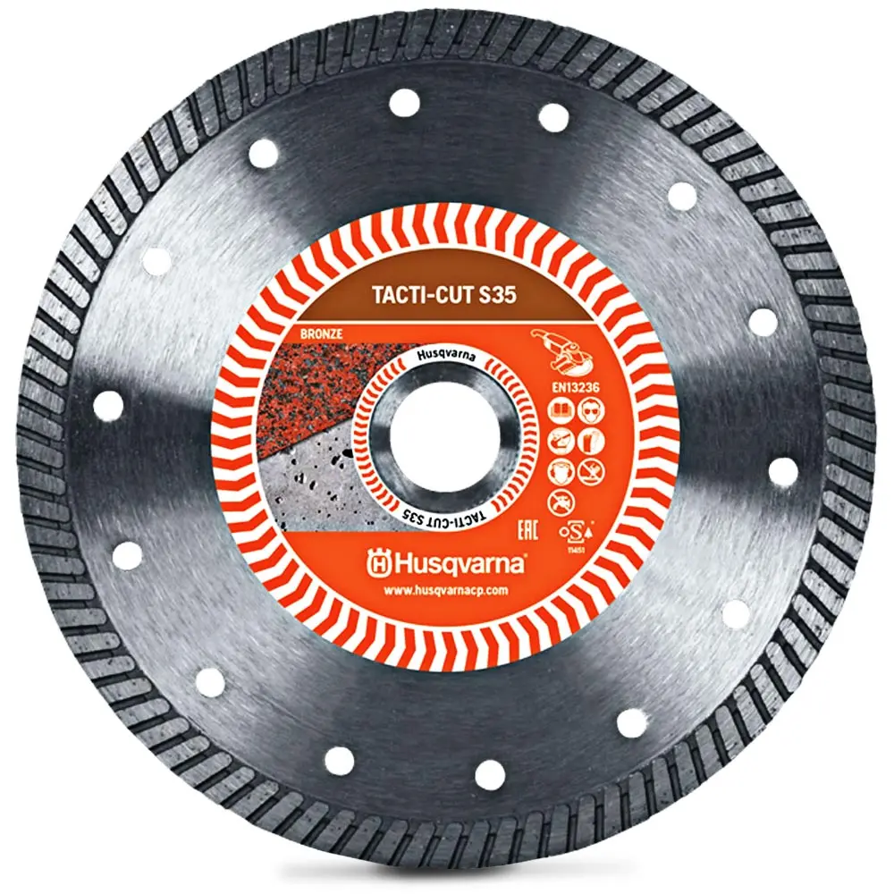 HUSQVARNA 180mm Turbo Diamond Blade for GENERAL Purpose Cutting - TACTI-CUT S35