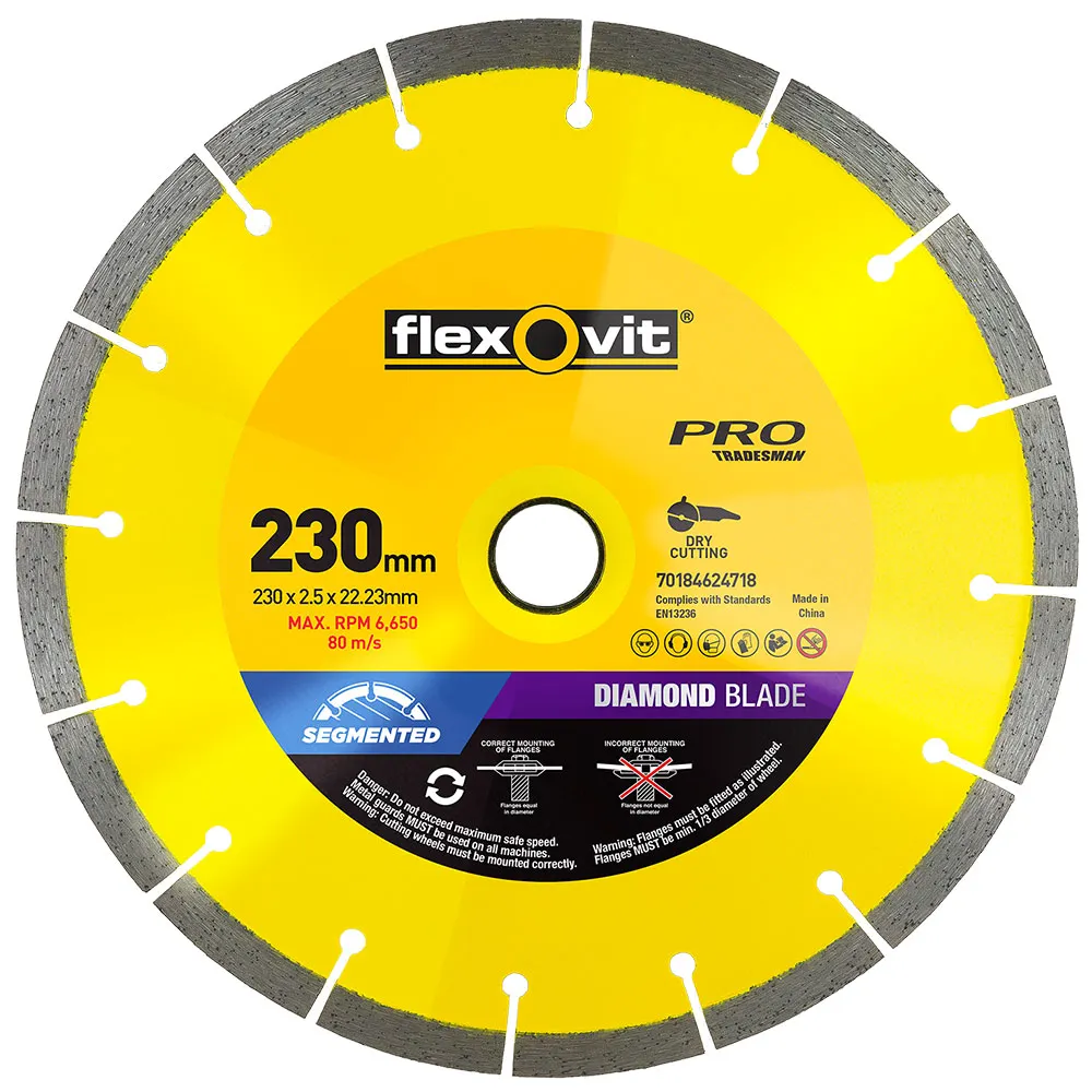 FLEXOVIT 230mm Segmented Diamond Blade for Tiles & Clay Bricks