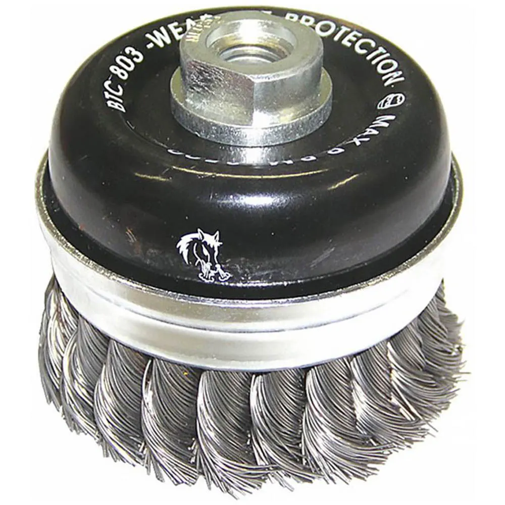 JOSCO BRUMBY 80mm 0.45mm Steel Twist Knot Skirted Wire Cup Brush