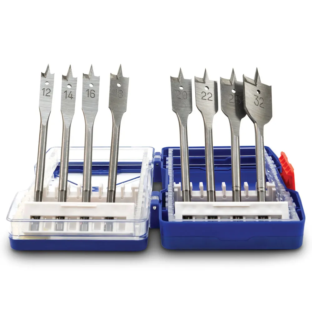 MARXMAN 12-32mm 1/4-Hex Spade Wood Drill Bit Set - 8 Piece MSBS8PC