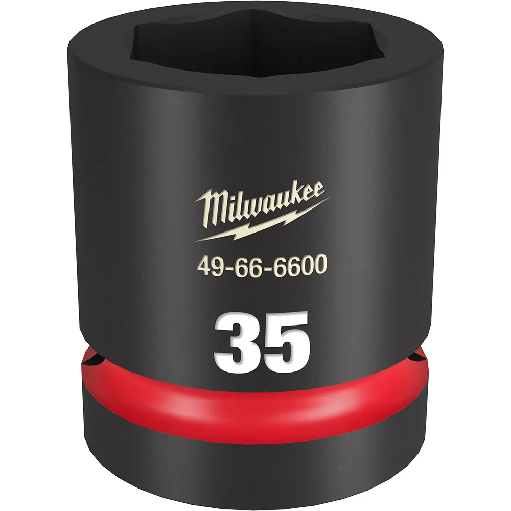 MILWAUKEE SHOCKWAVE 1inch Drive 35mm Standard 6 Point Impact Socket 49666600