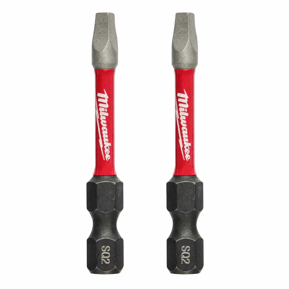 MILWAUKEE SHOCKWAVE Power 50mm (2") Square Recess #2 Screwdriver Bit - 2 Piece 48324972