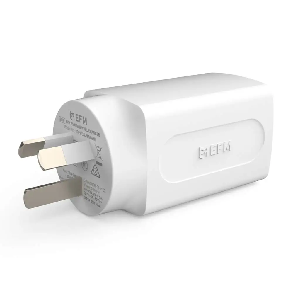 EFM 65W GaN Dual Port Wall Charger - White EFPW65U932WHI