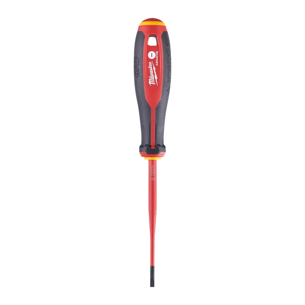 MILWAUKEE 0.6 x 3.5 x 100mm VDE Slotted Screwdriver 4932478714