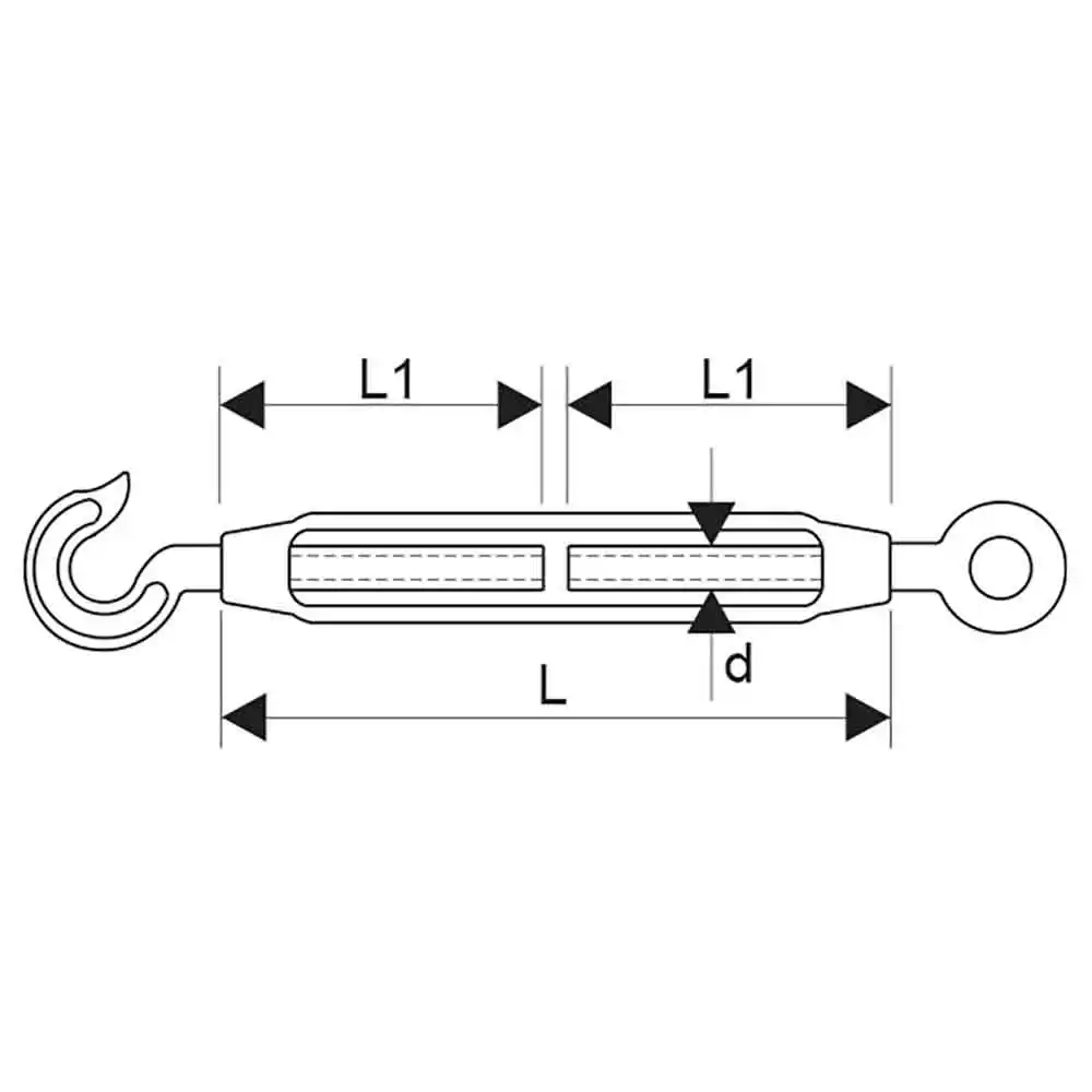 ITM 6mm Hook & Eye Galvanised Standard JIS Turnbuckle TM9230-02060