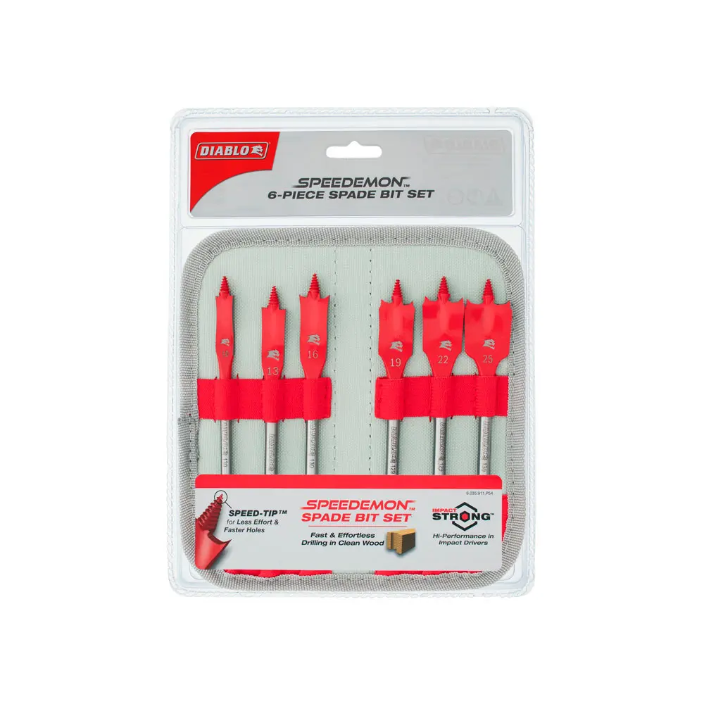 DIABLO 10-25mm 1/4-Hex SPEEDemon Spade Bit Set - 6 Piece 2608F03233