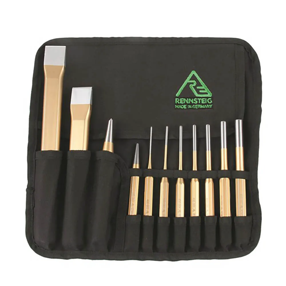 RENNSTEIG 11 Piece Chisel Pin Taper Centre Punch Set REN02
