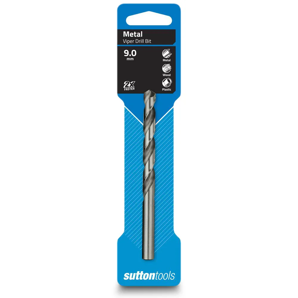SUTTON 9.0 x 125mm HSS-Bright Jobber Drill Bit - VIPER D1050900