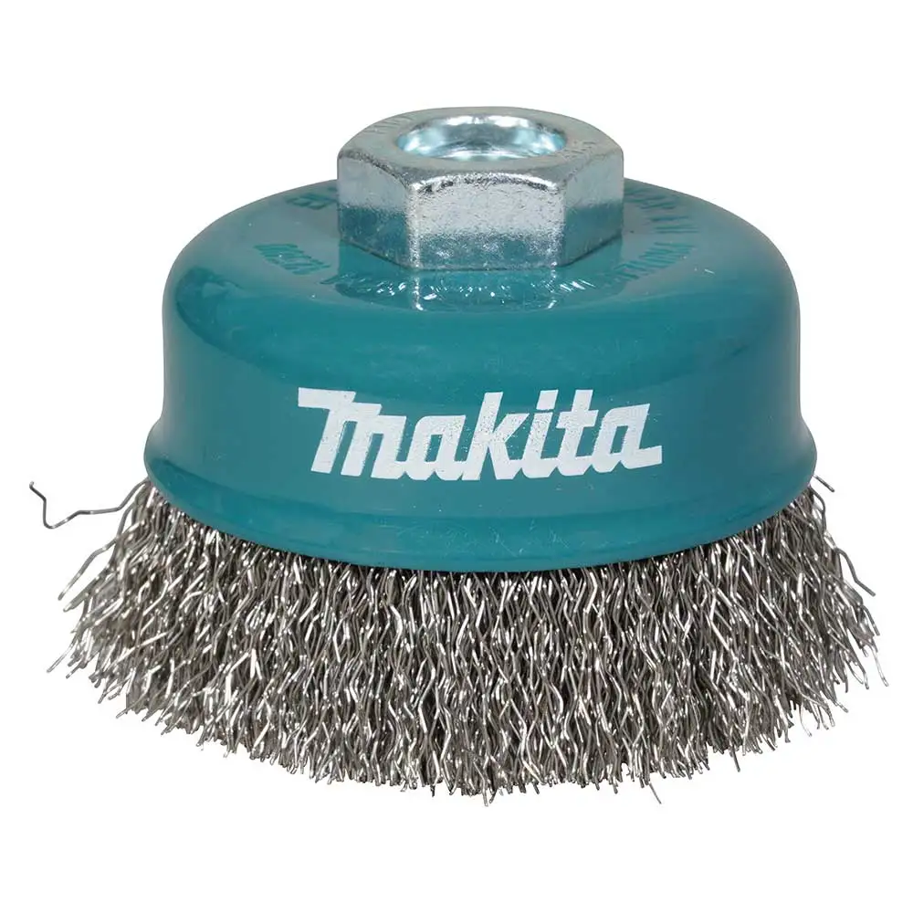 MAKITA 75mm x M10-1.5 Stainless Steel Cup Brush Crimped D-77447