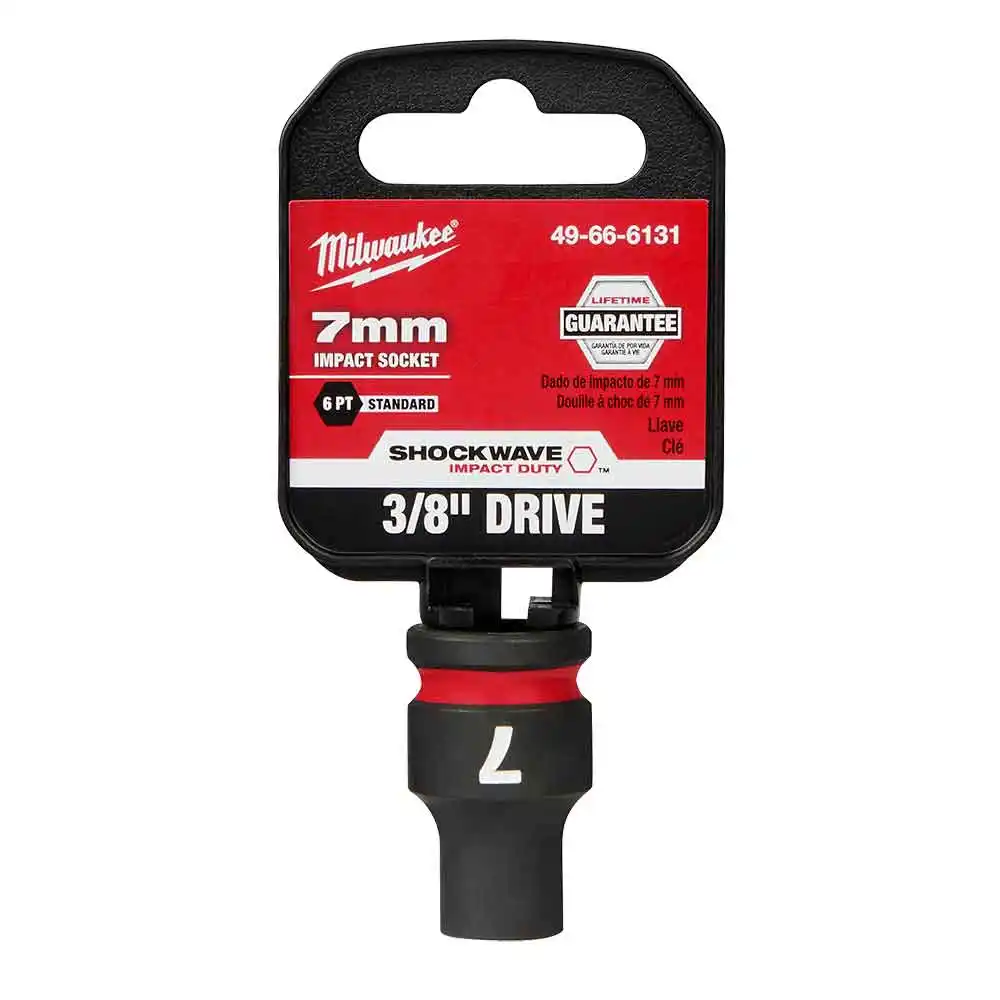 MILWAUKEE SHOCKWAVE 3/8" Drive 7mm Standard 6 Point Impact Socket 49666131