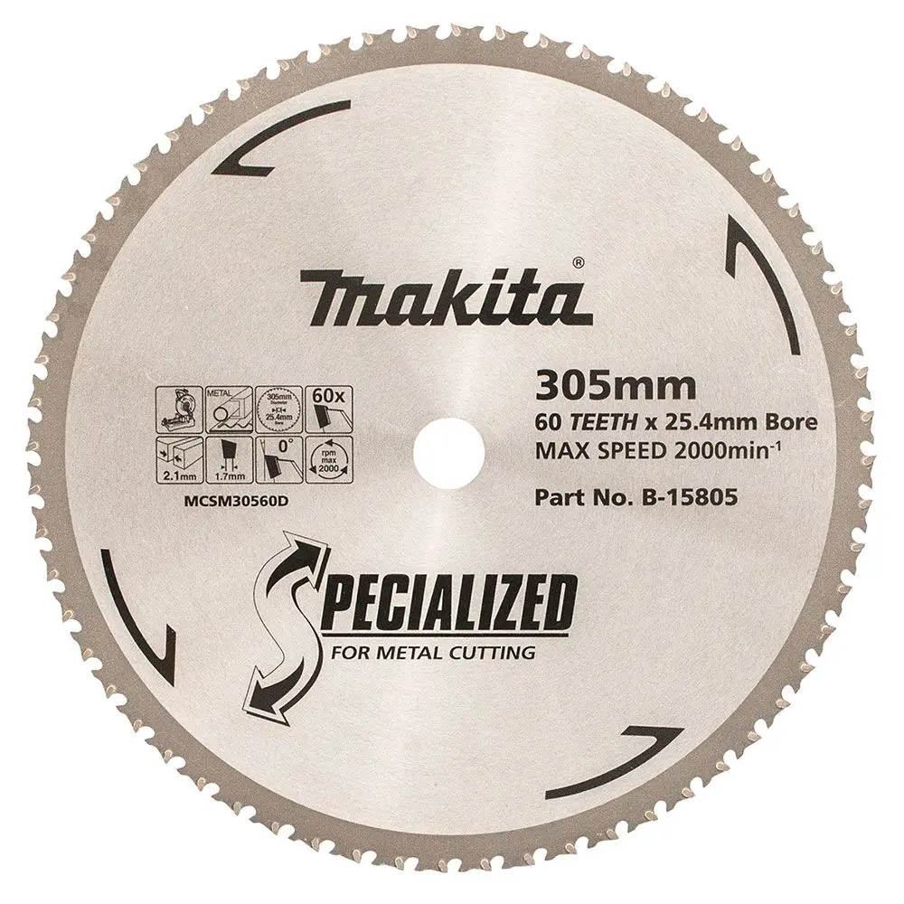 MAKITA 305mm 60T TCT Circular Saw Blade for Metal Cutting - SPECIALIZED
