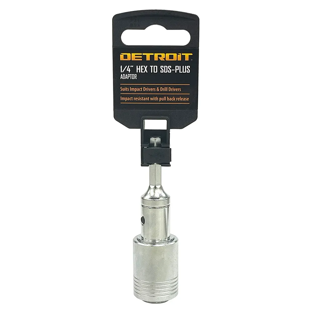 DETROIT 1/4" Hex to SDS-Plus Drill Bit Adaptor DET14HSDSP1