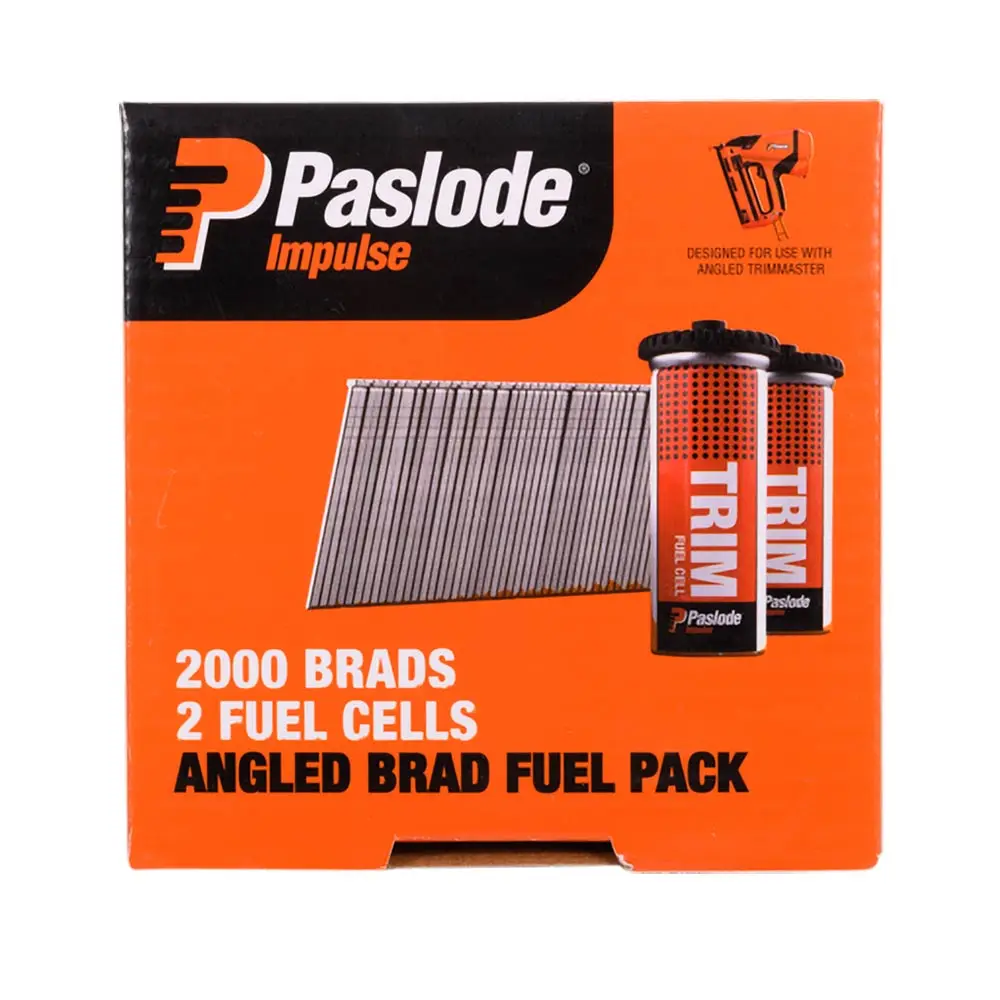 PASLODE 63mm 20 Degree C Brad Nails & 2 Fuel Cells - 2000 Pack B20765