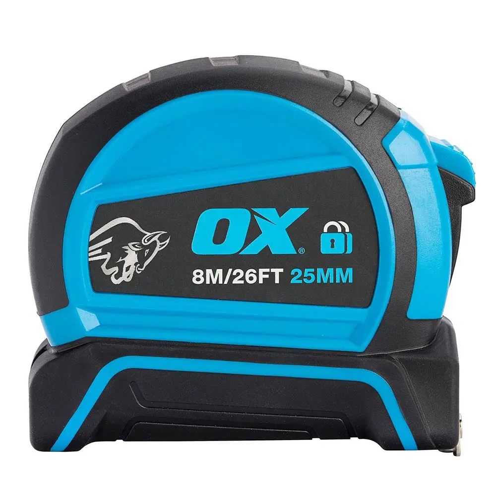 OX 8m x 25mm Double Locking Tape Measure �?Metric & Imperial OX-T505208