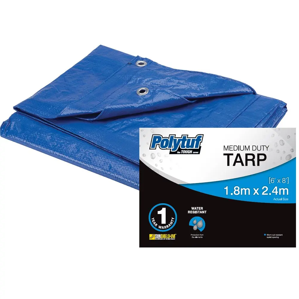 POLYTUF 1.8m x 2.4m Blue Medium Duty Tarp B710