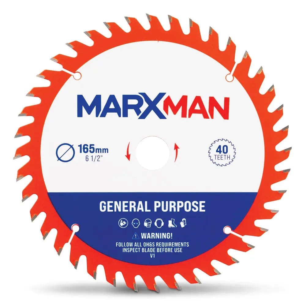 MARXMAN 165x20mm 40T TCT Wood G/Purpose Circular Saw Blade MMCSS16540