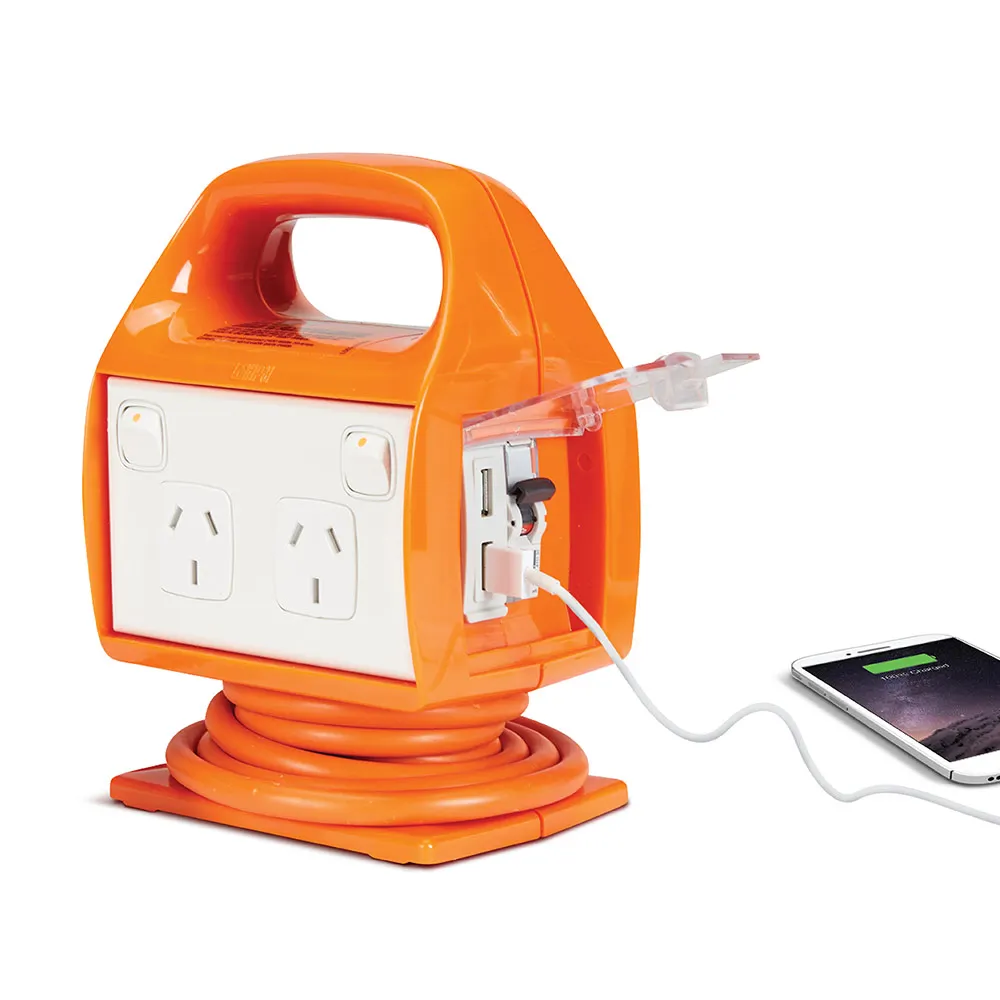 HPM 10amp 4way RCD/MBC Electresafe Power Centre w/ USB Charger REPC410USB