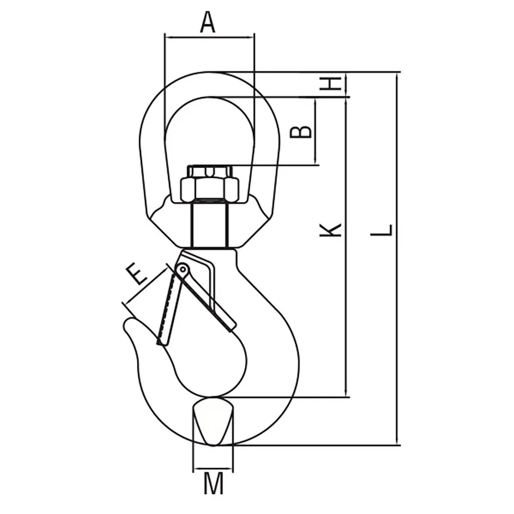 ITM 7-8mm Chain Size Safety Latch Eye Swivel Hook TM9804-01607