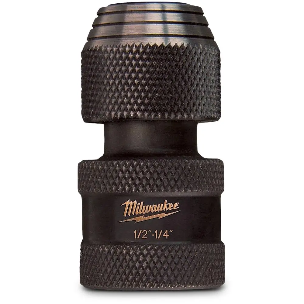MILWAUKEE 1/2-Drive Socket to 1/4-Hex Quick-Change Adaptor - SHOCKWAVE 48034410