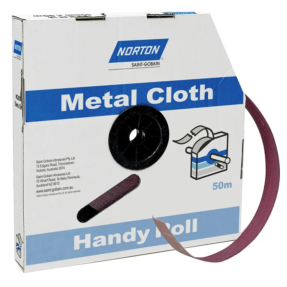 NORTON 25mm x 50m 80-Grit Metal Cloth Sanding Roll - METALITE