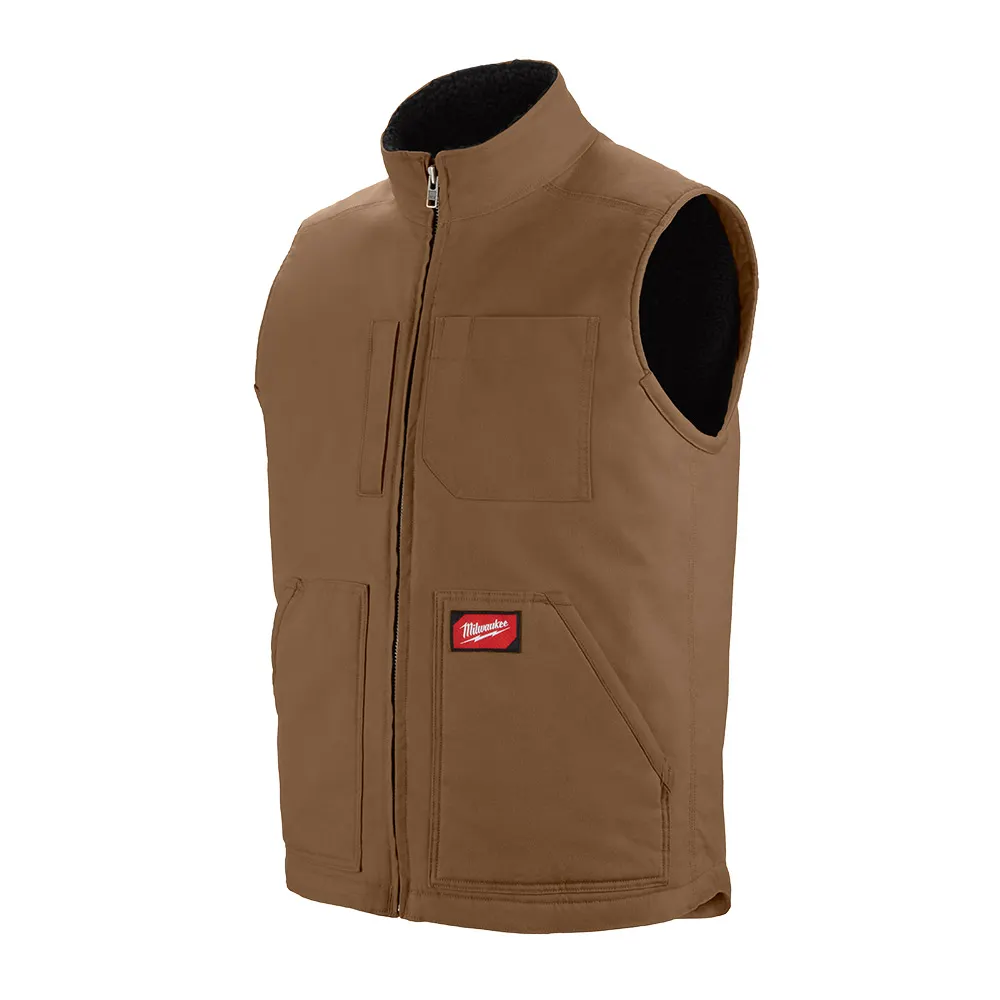 MILWAUKEE GRIDIRON Sherpa Lined Vest - Brown 801BR