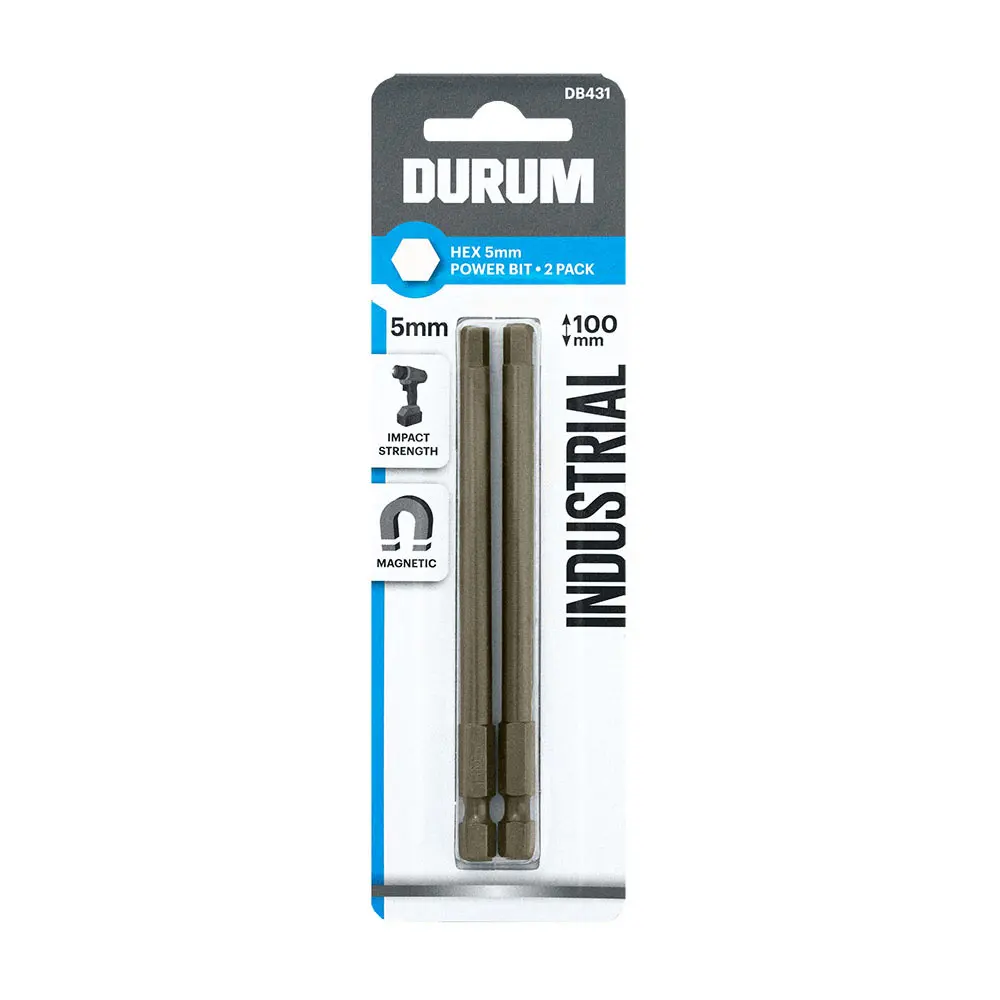 DURUM 5x100mm Hex Power Bit Screwdriver - 2 Piece DB431