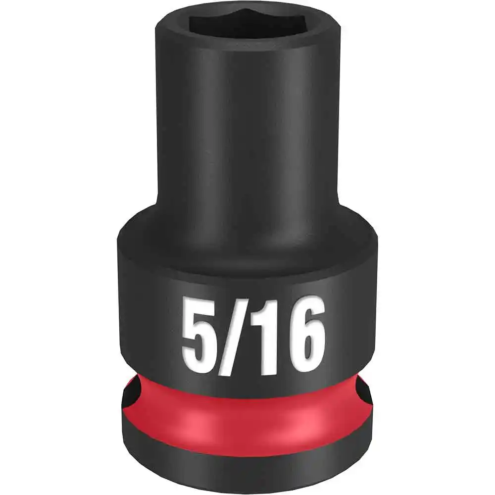 MILWAUKEE SHOCKWAVE 3/8inch Drive 5/16" Standard 6 Point Impact Socket 49666102